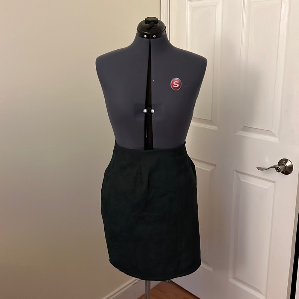 Green corduroy skirt